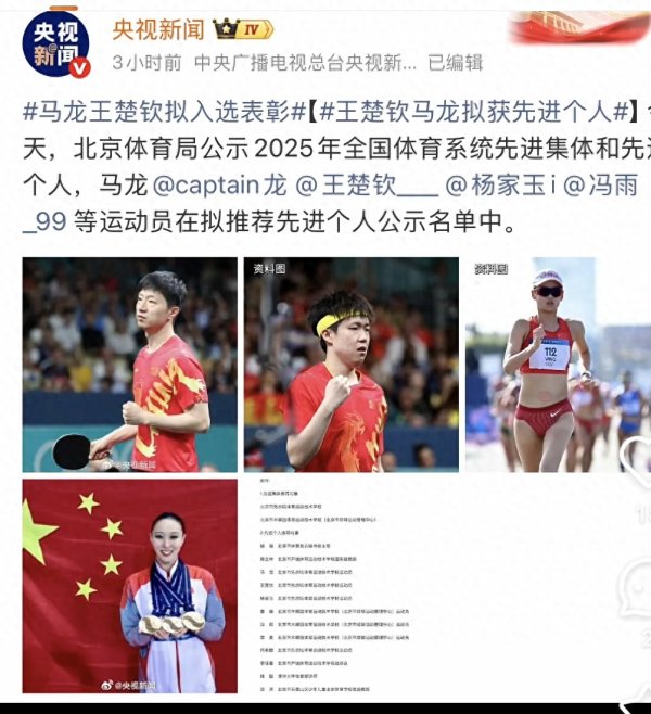 扬帆优配 央媒官宣马龙王楚钦获奖! 龙头联动, 龙队最后一次以运动员入选